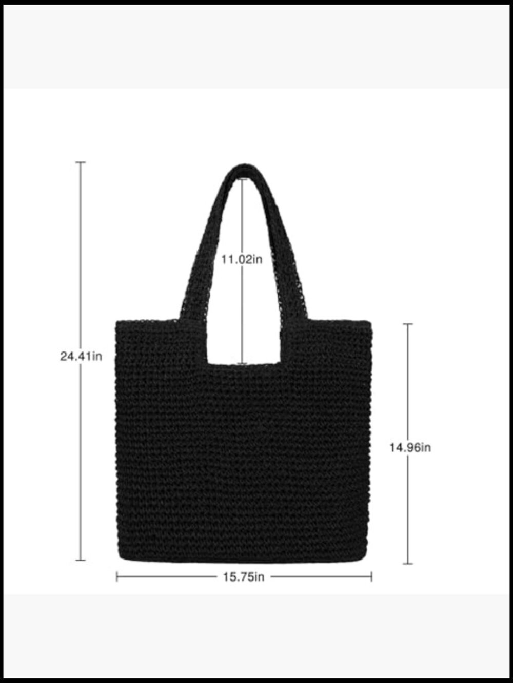 Large Straw Beach Bag Handwoven Woven Shoulder Hobo Tote Summer Handbag - Picture 5 of 6